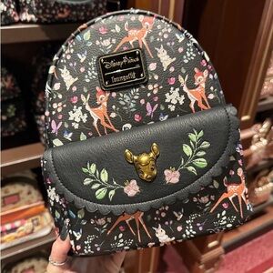 Disney Parks Loungefly Bambi Floral Black Backpack